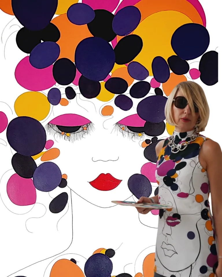 L'Artiste, Alessandra avec une palette de peintre.